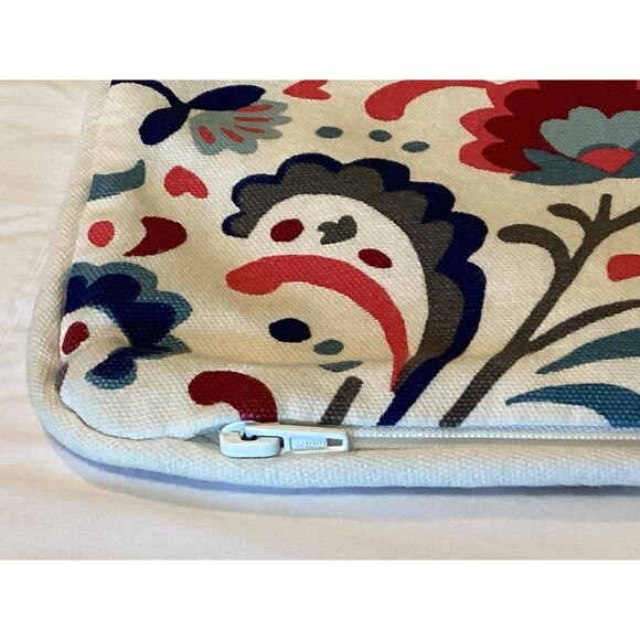 Paisley Zippered Decorative Pillow Covers (set of 2) blue & red 20" x 20" - Picture 7 of 9